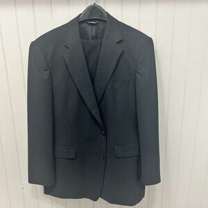 Mens 346 Brooks Brothers Stretch Black Suit.  44R coat.  38 short pleated pants.